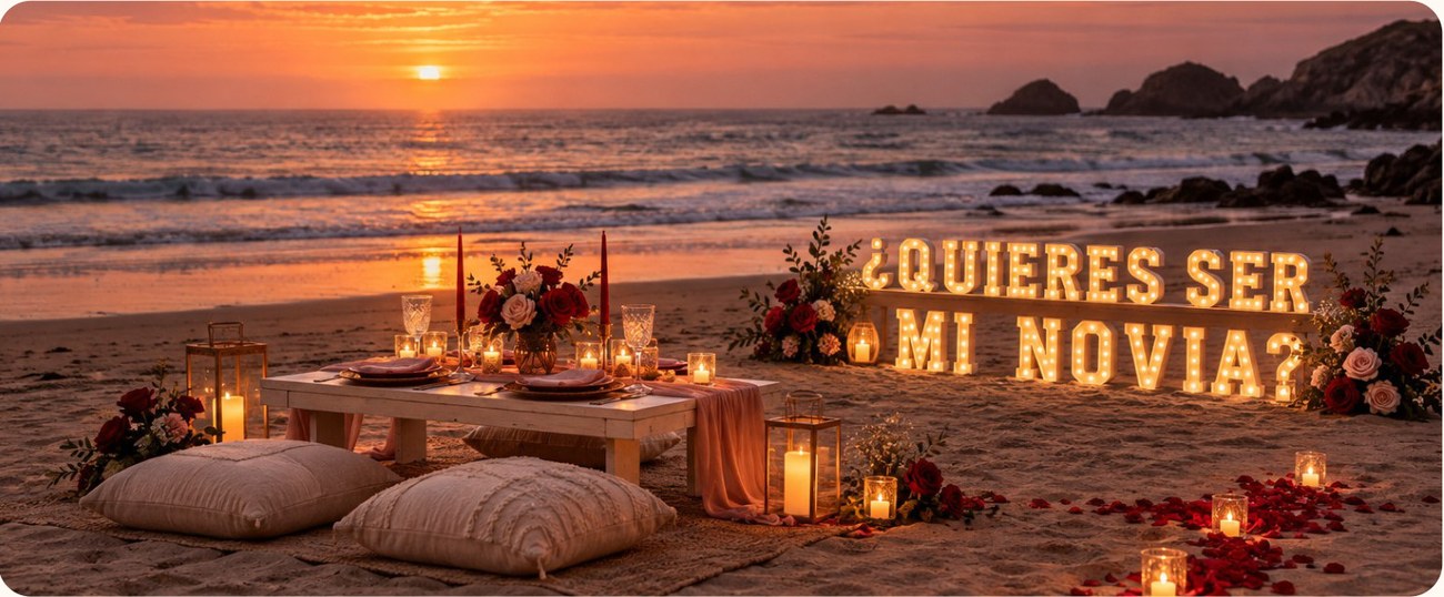 Picnic romántico frente al mar